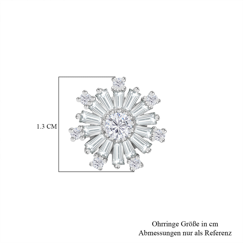 Weißer Zirkonia Ohrringe 925 Silber rhodiniert ca. 2.86 ct