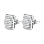 LUSTRO STELLA - Weißer Zirkonia Ohrringe, 925 Silber rhodiniert