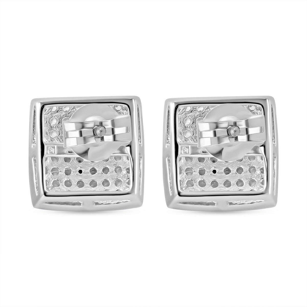 LUSTRO STELLA - Weißer Zirkonia Ohrringe, 925 Silber rhodiniert