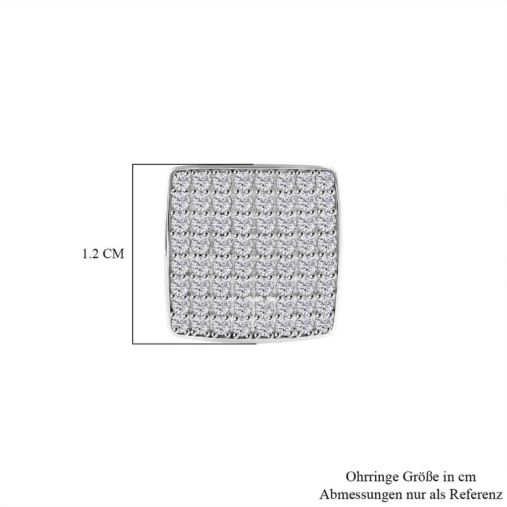LUSTRO STELLA - Weißer Zirkonia Ohrringe, 925 Silber rhodiniert