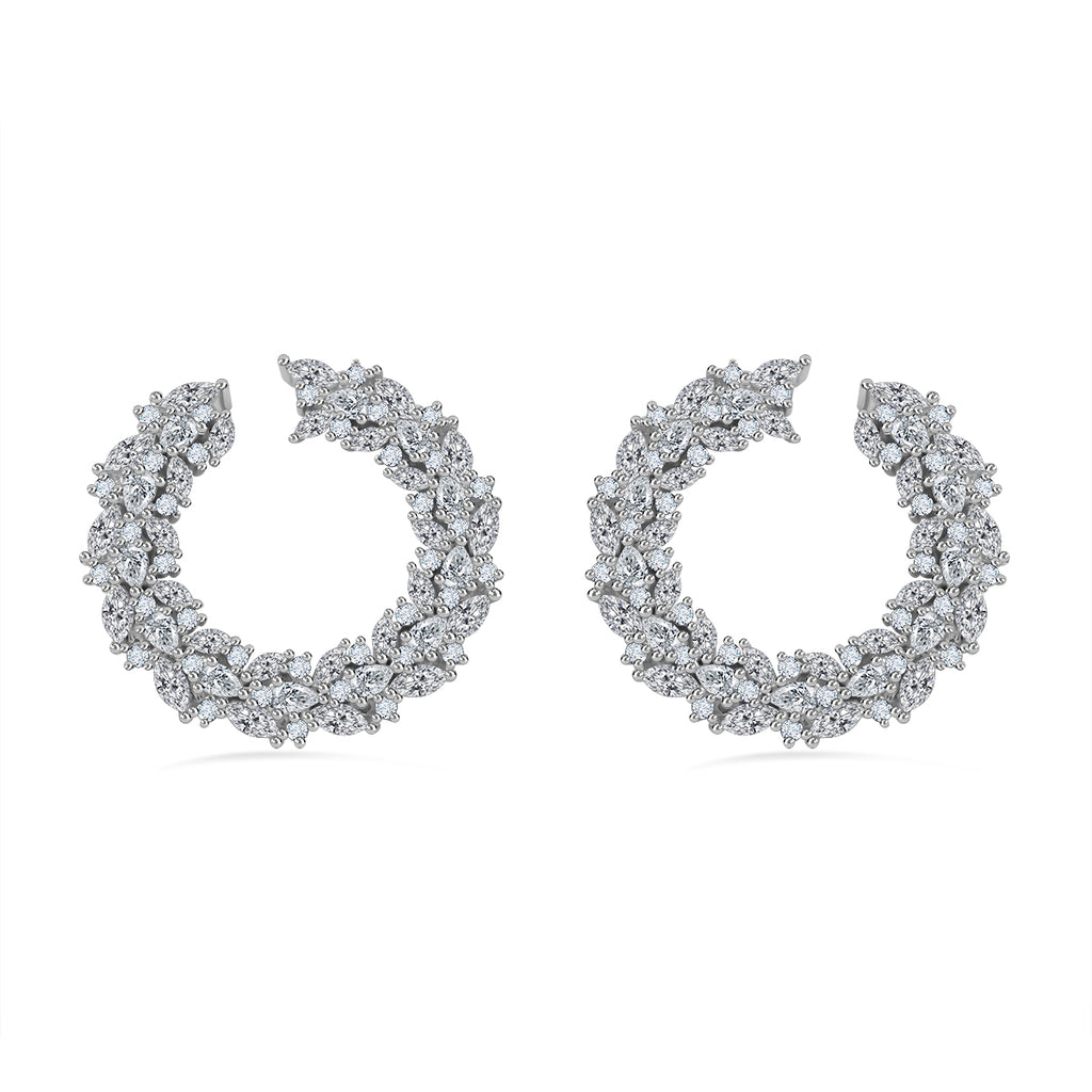 Lustro Stella - Weißer Zirkonia Ohrringe 925 Silber rhodiniert ca. 11.22 ct