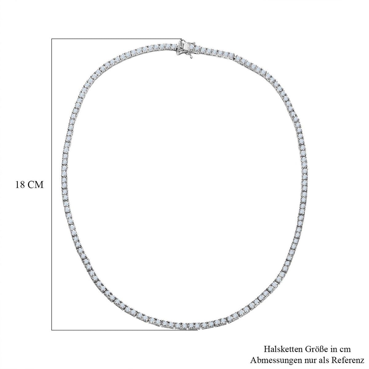 Moissanit Halskette ca. 45 cm 925 Silber rhodiniert ca. 14.28 ct