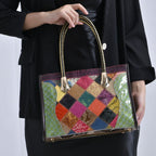 Chaos by Elsie - 100% Echtleder gewebter Tasche mit RFID schutz, 32 x 23 x 11 cm, glänzend