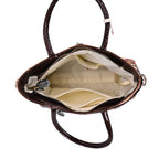 Chaos by Elsie - RFID Leder Tote Tasche mit Glänzendem Mehrfarbigen Webmuster, 34x14x25cm