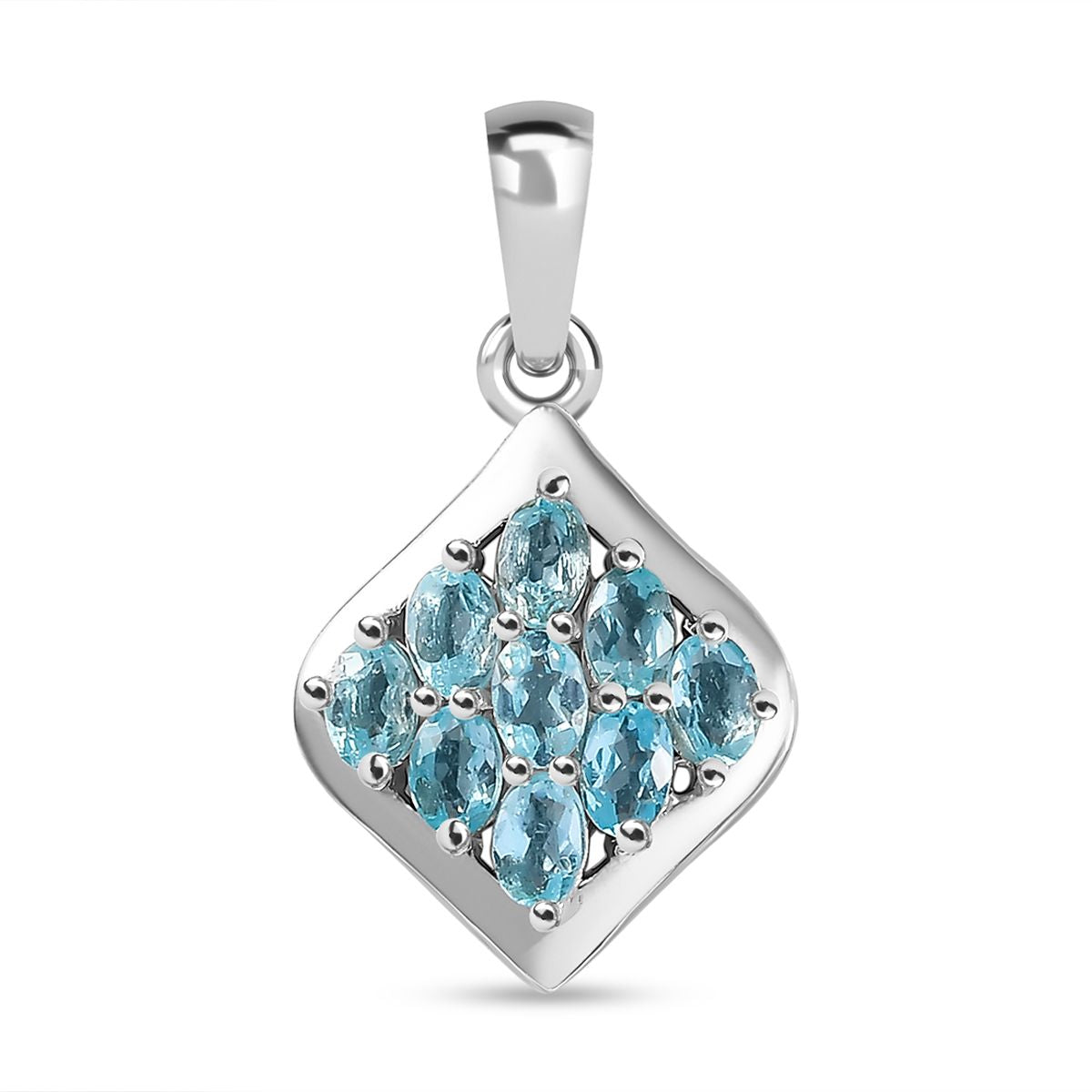 Paraiba-Apatit Anhänger 925 Silber platiniert ca. 0.73 ct