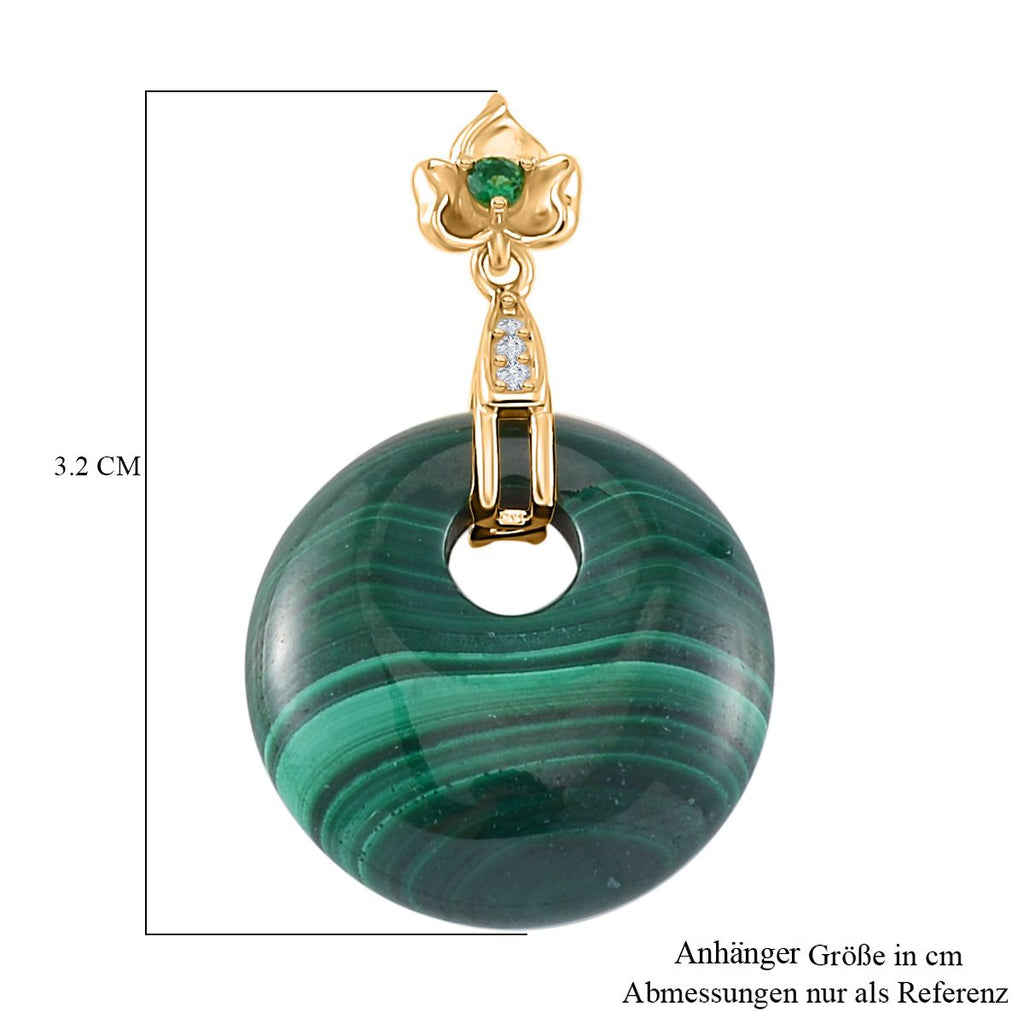 Neongrüner Kristall, Weißer Kristall Anhänger 925 Silber vergoldet