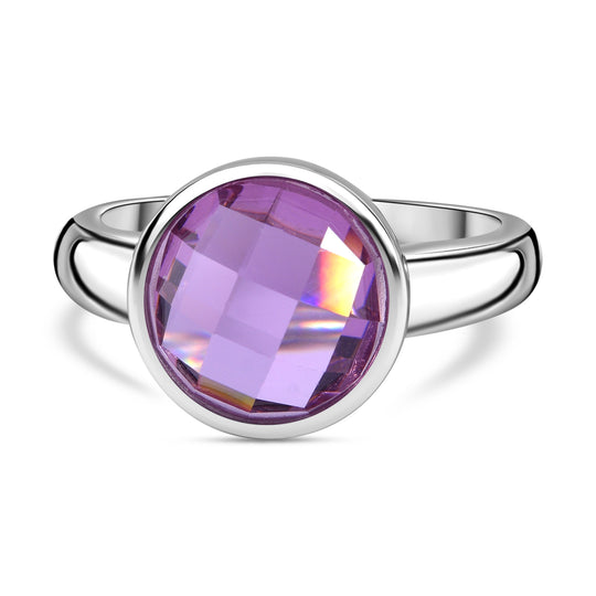LUSTRO STELLA - Rosa Zirkonia Ring, 925 Silber rhodiniert (Größe 16.00)