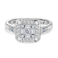 LUSTRO STELLA - Weißer Zirkonia Ring, 925 Silber rhodiniert, (Größe 19.00) ca. 2.03 ct
