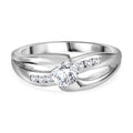 Moissanit Ring, 925 Silber rhodiniert - 0,62 ct