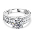 LUSTRO STELLA - Weißer Zirkonia Ring 925 Silber rhodiniert (Größe 16.00)