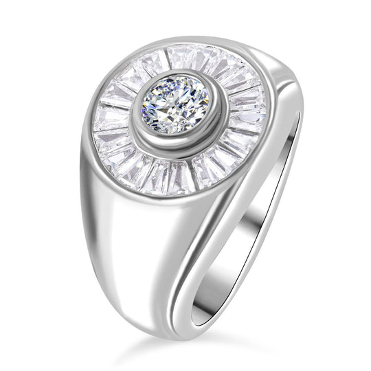 LUSTRO STELLA-Weißer Zirkonia Ring 925 Silber rhodiniert (Größe 20.00)
