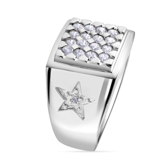 Weißer Zirkonia Ring 925 Silber rhodiniert