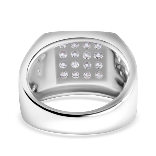Weißer Zirkonia Ring 925 Silber rhodiniert