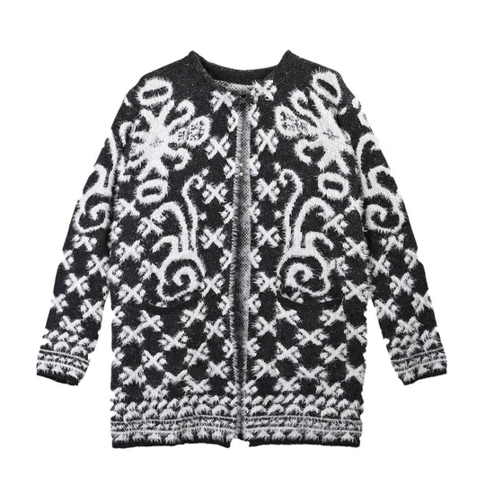 Damen Winter-Cardigan mit Taschen, Strick, Langarm, Offene Vorderseite, Einheitsgröße, blau