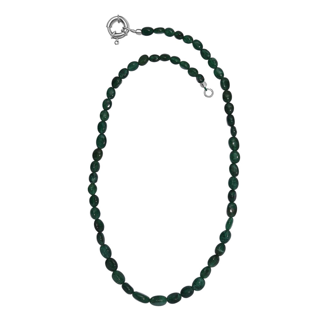 Grüner Aventurin Halskette ca. 45 cm Messing rhodiniert ca. 85,00 ct.
