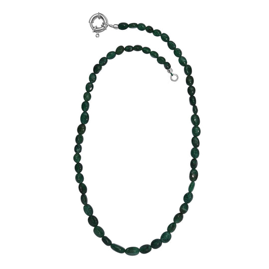 Grüner Aventurin Halskette ca. 45 cm Messing rhodiniert ca. 85,00 ct.