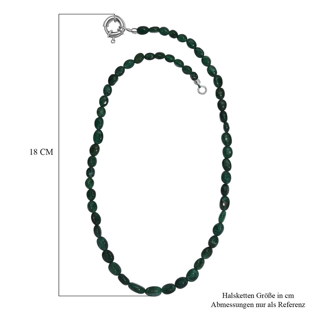 Grüner Aventurin Halskette ca. 45 cm Messing rhodiniert ca. 85,00 ct.