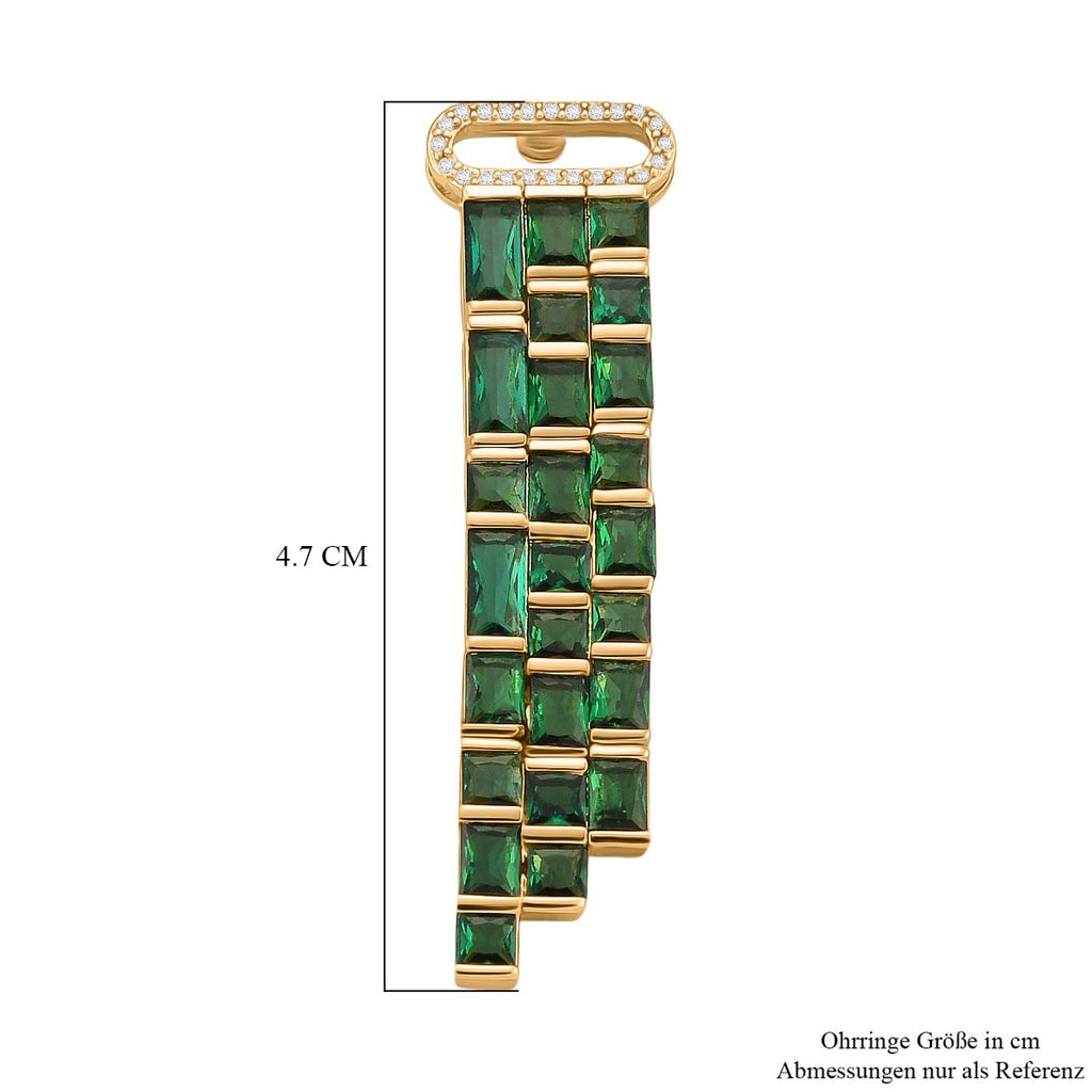 Weißer Zirkonia, Glas Ohrringe, Nickelfreies Messing goldfarben