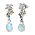 GP Sea Life Kollektion- AA äthiopische Welo Opal, Chromdiopsid, Neon Apatit, Zirkon und blaue Saphir-Ohrringe - 1,56 ct.