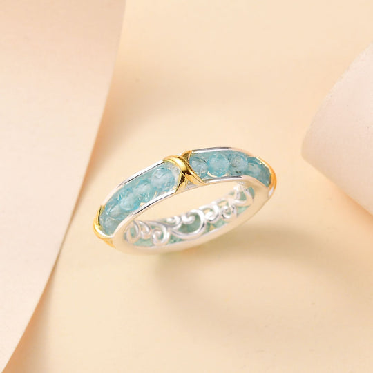 Apatit Ring Messing (Größe 18.00) ca. 6,40 ct