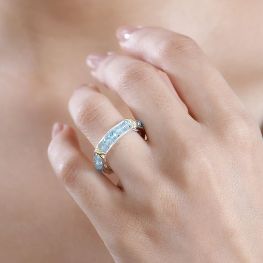 Apatit Ring Messing (Größe 18.00) ca. 6,40 ct