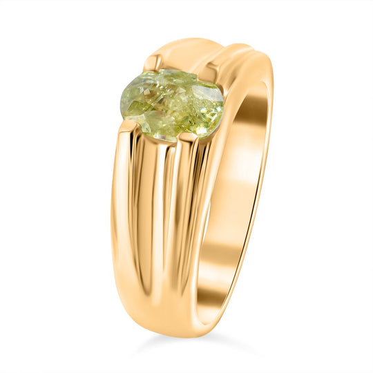 AAA Sphen Ring 925 Silber vergoldet (Größe 18.00) ca. 1,00 ct
