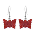 Rote Achat-Ohrringe - 50 ct.