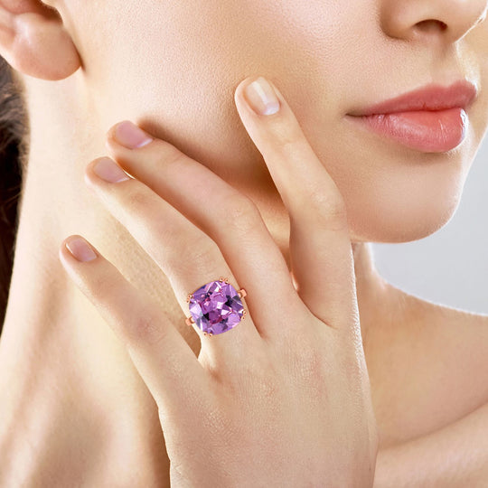 Rosa Zirkonia Ring 925 Silber rosévergoldet