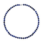 Blaue Tigerauge Halskette ca. 50 cm 925 Silber rhodiniert ca. 208.50 ct