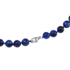 Blaue Tigerauge Halskette ca. 50 cm 925 Silber rhodiniert ca. 208.50 ct