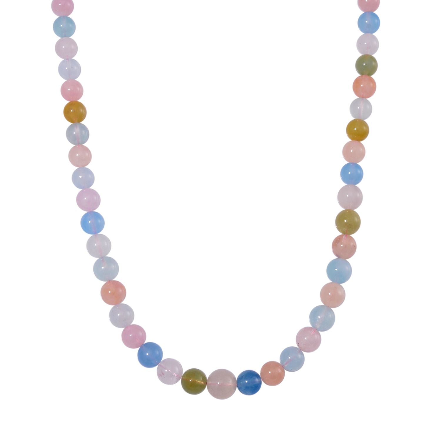 Mehrfarbiger Beryll Halskette ca. 50 cm 925 Silber rhodiniert ca. 320.00 ct