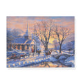 Winterabend im Lichterglanz - Leinwandbild mit LED-Beleuchtung, 30x40x1,8 cm
