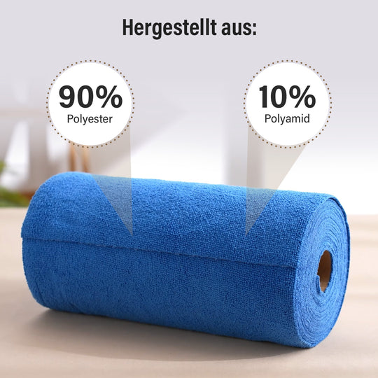 Wiederverwendbare Abreiß-Mikrofaser-Handtuchrolle - 30x30cm, 30 Tücher/Rolle, 180gsm, Rosa