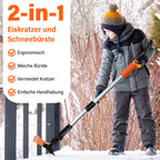 Ausziehbare Schneebürste mit verlängerbarem Griff, 80-114 cm, drehbarer Bürstenkopf, Schneeschaufel und Eiskratzer, robustes Design