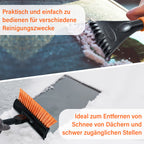 Ausziehbare Schneebürste mit verlängerbarem Griff, 80-114 cm, drehbarer Bürstenkopf, Schneeschaufel und Eiskratzer, robustes Design