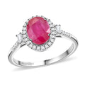 Rhapsody AAAA Natürlicher Mosambik-Rubin, Weißer Diamant Ring 950 Platin (Größe 20.00) ca. 2,49 ct