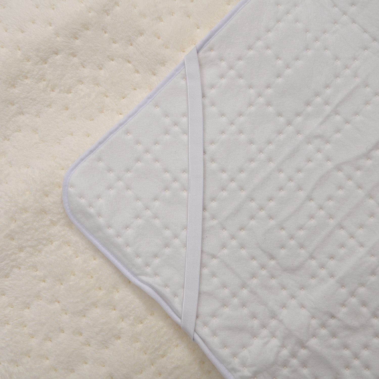 Elektrische Unterdecke, 160x160cm - 280 GSM Fleece-Oberseite und 400 GSM Unterseite, geeignet für 230 V Steckdosen, mit automatischem Timer, weiß