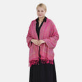Jacquard Paisley-Schal mit Fransen, 170cm x 75cm, Pink