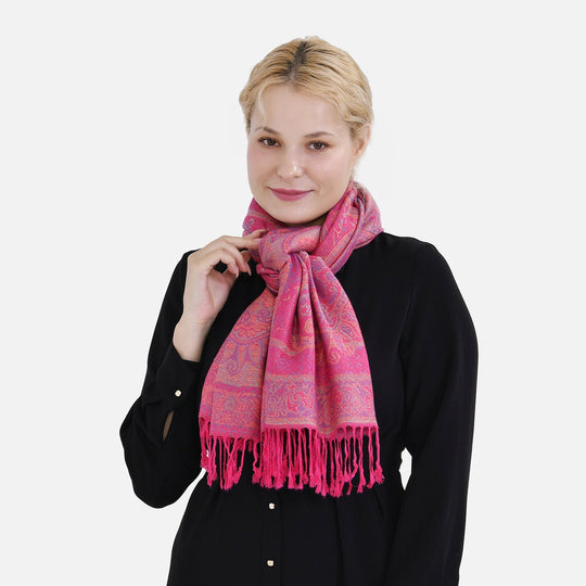 Jacquard Paisley-Schal, 175cm x 70cm, Lila