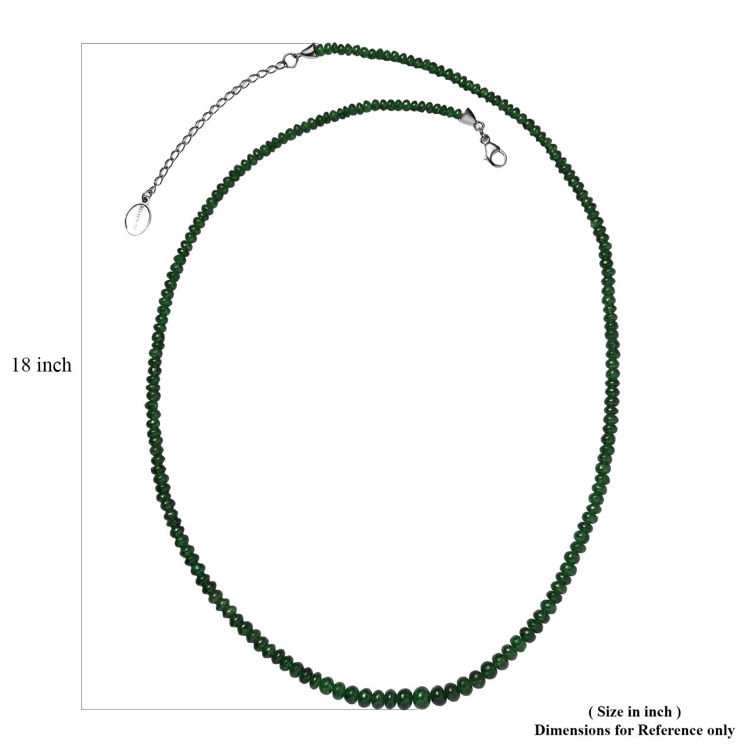 AAAA Tsavorite Granat Halskette ca. 45 cm + 5 cm Extender, 950 Platin ca. 50,00 ct.