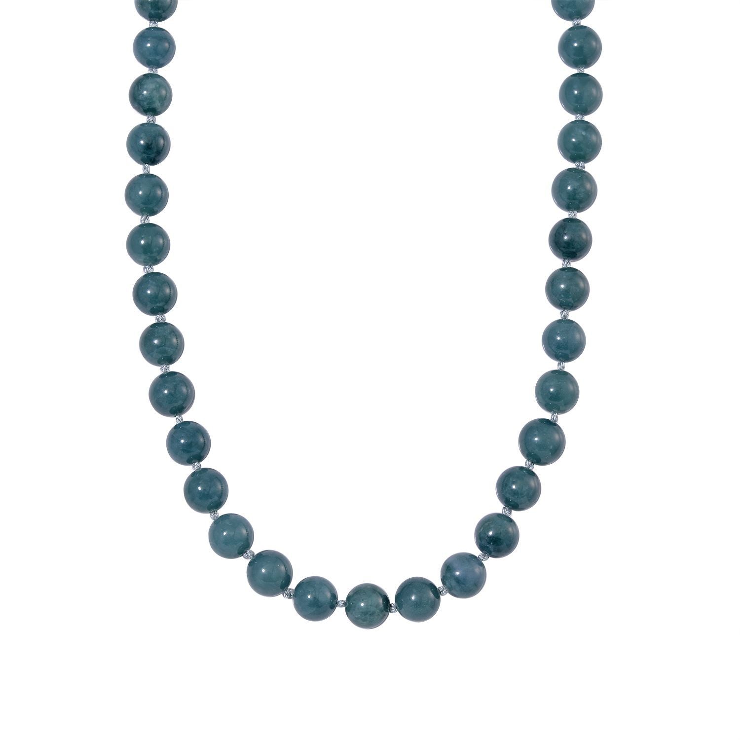 EXTREM SELTEN - Natürlicher Olmek Jadeit Halskette ca. 50 cm 925 Silber rhodiniert ca. 620.00 ct