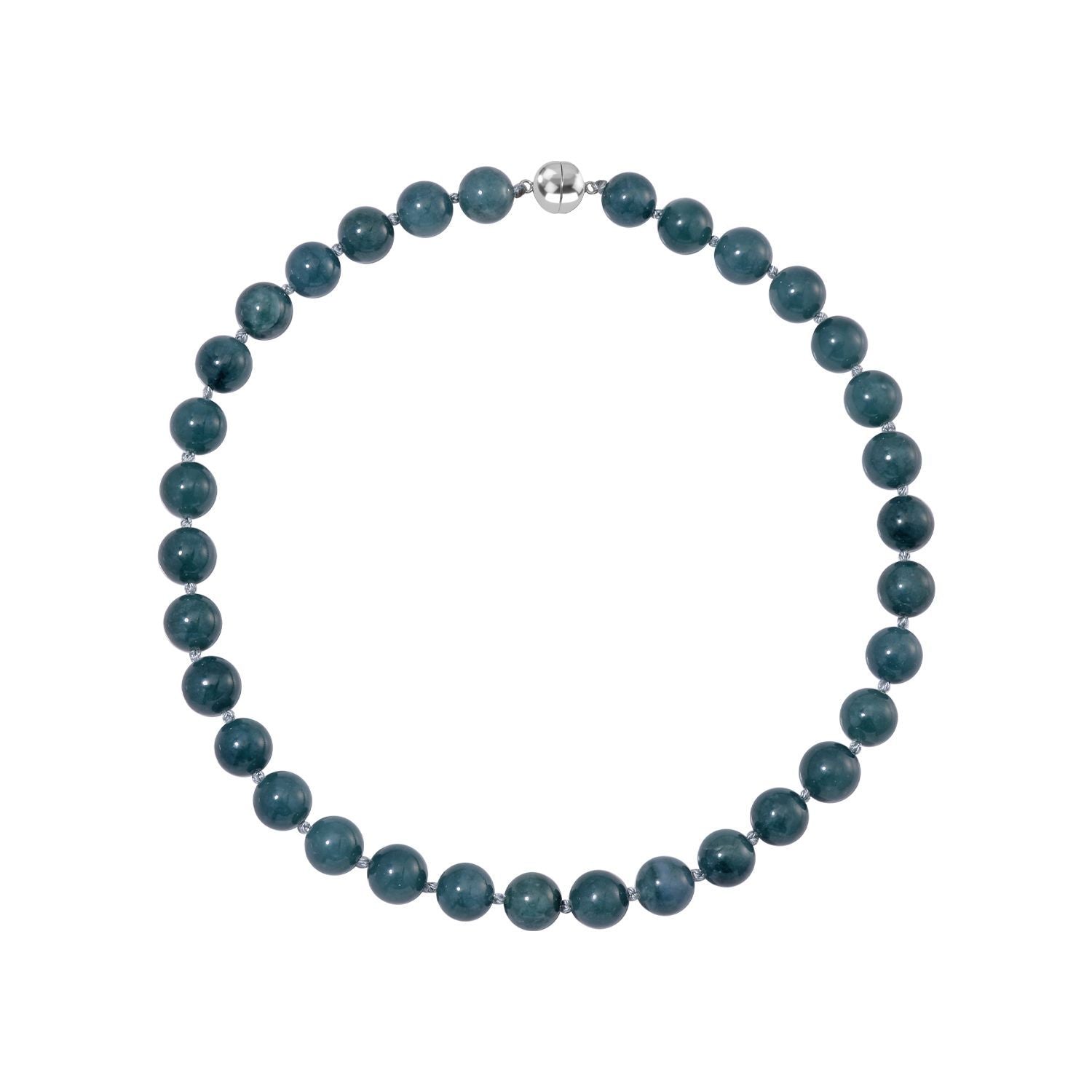 EXTREM SELTEN - Natürlicher Olmek Jadeit Halskette ca. 50 cm 925 Silber rhodiniert ca. 620.00 ct