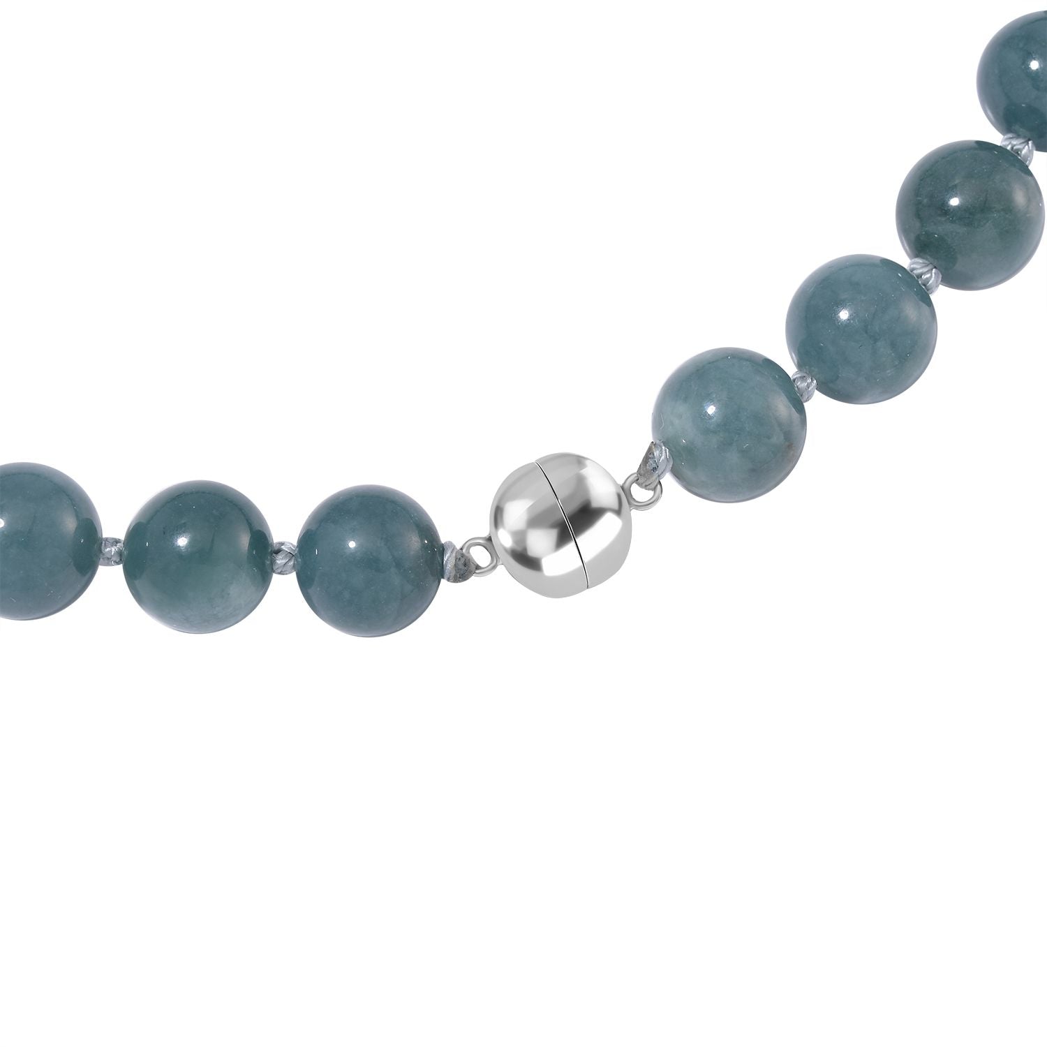 EXTREM SELTEN - Natürlicher Olmek Jadeit Halskette ca. 50 cm 925 Silber rhodiniert ca. 620.00 ct