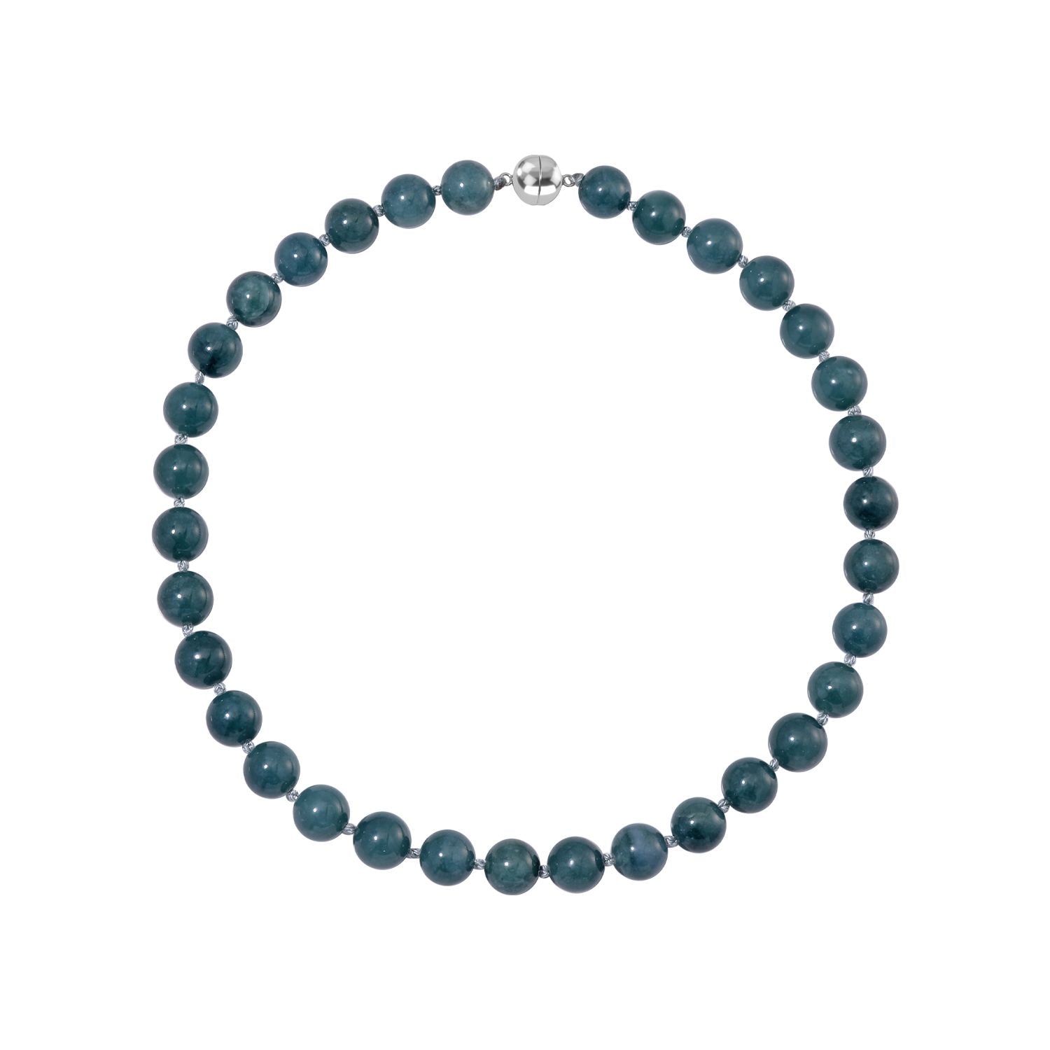 EXTREM SELTEN - Natürlicher Olmek Jadeit Halskette ca. 50 cm 925 Silber rhodiniert ca. 620.00 ct