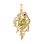 Peridot Anhänger 925 Silber 750 Gelbgold Vermeil ca. 1,27 ct.
