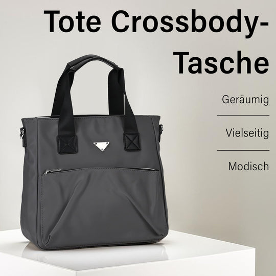 Tote-Crossbody-Tasche - mit verstellbarem Riemen und praktischen Fächern, 33 x 13 x 30 cm, Rot