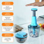 2-in-1 Mulit-Zerkleinerer und Mixer, 1200ml Kapazität, Blau