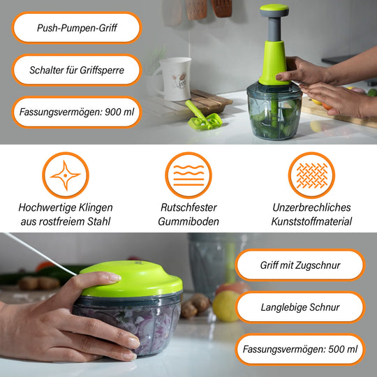 2-in-1 Mulit-Zerkleinerer und Mixer, 1200ml Kapazität, Grün