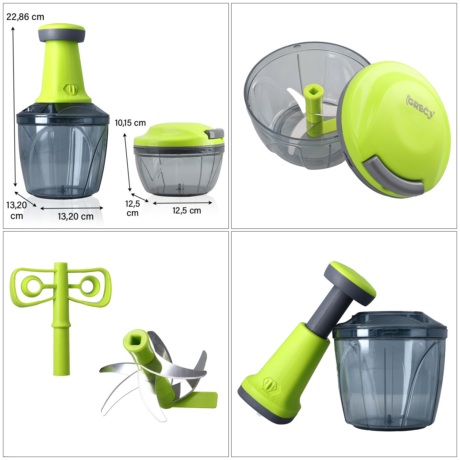 2-in-1 Mulit-Zerkleinerer und Mixer, 1200ml Kapazität, Grün