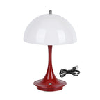 Designerlampe: Kabellos dimmbare Pilz-Tischlampe mit 3 Lichteinstellungen, weiß